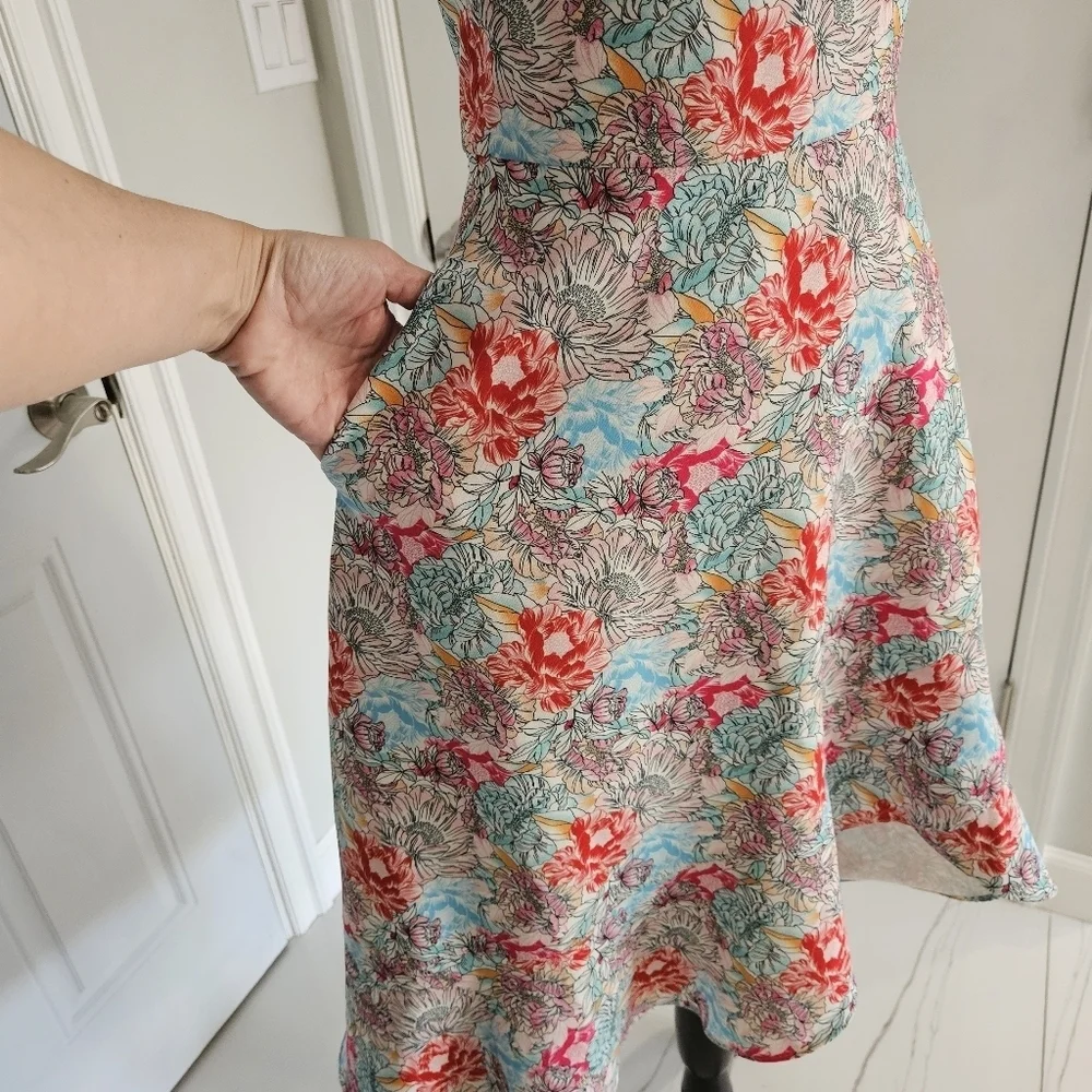 Black Halo Floral Marie Dress Size 0